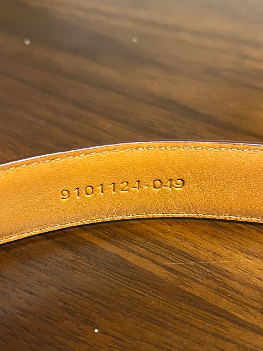 Lauren Ralph Lauren Tan Croc-Embossed Leather Belt with Gold-Tone Buckle, 38 in - Picture 6 of 16